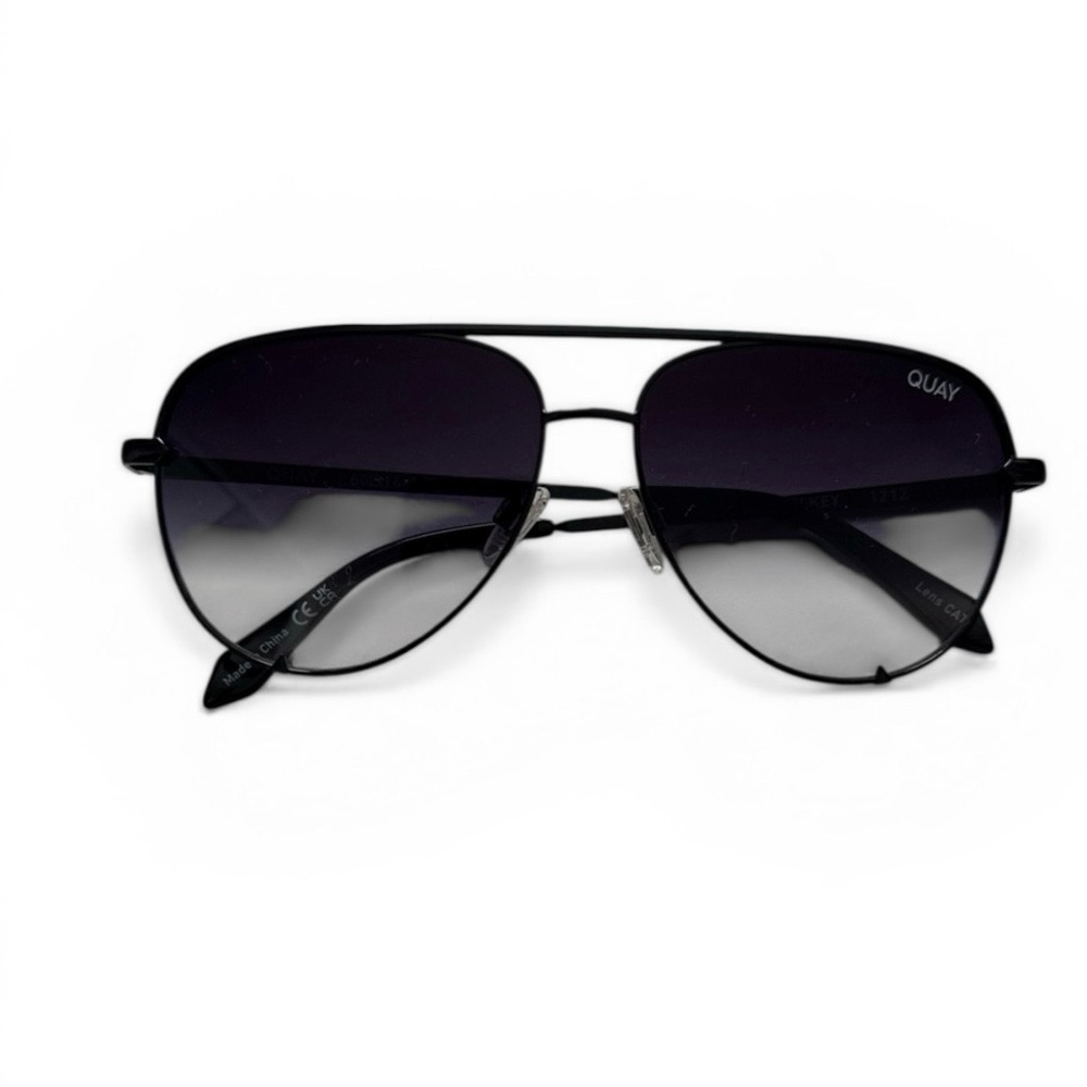 Quay Black Aviator Sunglasses with Gradient Lenses